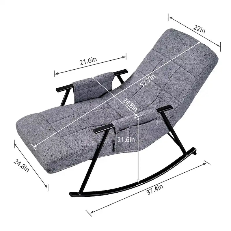 Sillón mecedora ajustable, sillón deslizante para guardería con respaldo alto ajustable y reposapiés