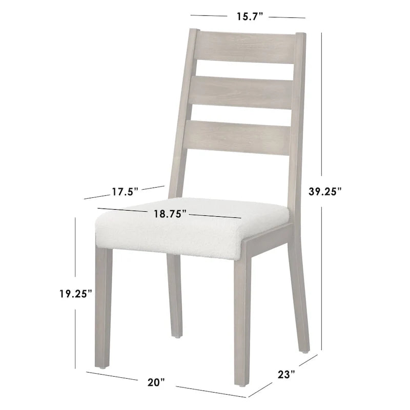 Sillas de comedor de madera maciza (juego de 2)