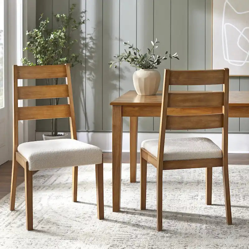 Sillas de comedor de madera maciza (juego de 2)