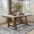 Table de salle à manger rustique en bois massif brun de 72 pouces