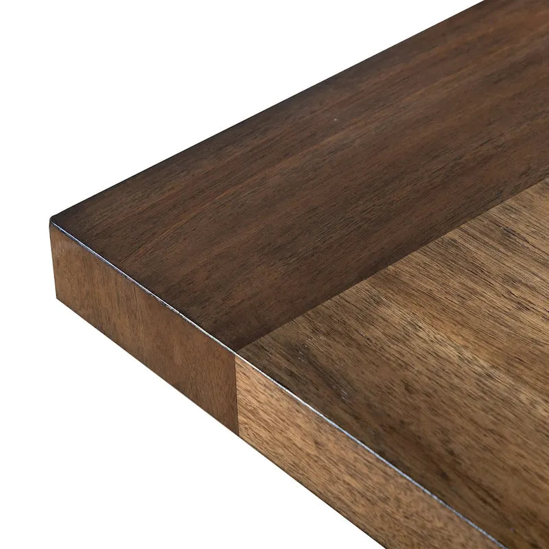 Table de salle à manger rustique en bois massif brun de 72 pouces