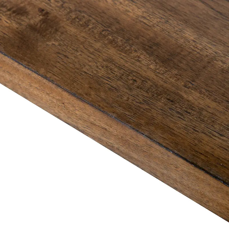 Table de salle à manger rustique en bois massif brun de 72 pouces