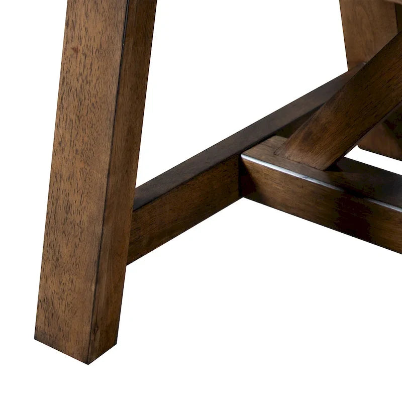 Table de salle à manger rustique en bois massif brun de 72 pouces