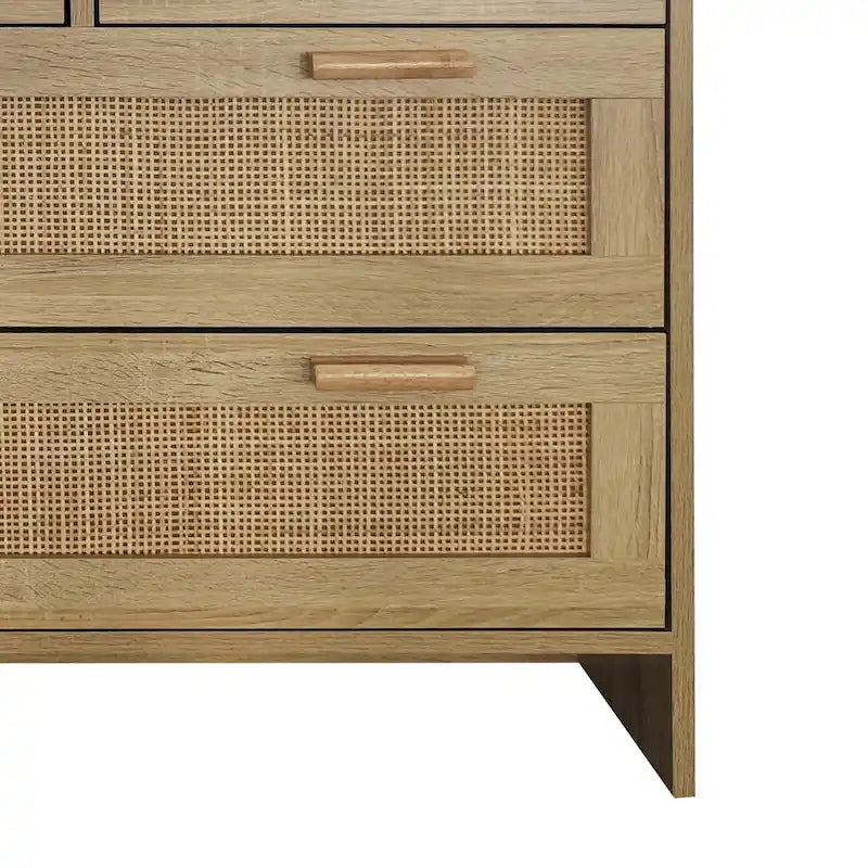 Armoire de rangement en rotin à 4 tiroirs — idéale pour les chambres, les salons, les salles à manger et les entrées — assemblage facile